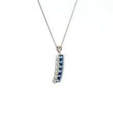 Load image into Gallery viewer, 14kt White Gold Natural Blue Sapphire and Diamond Pendant
