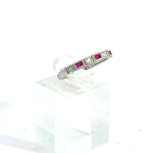 14kt White Gold Natural Ruby and Diamond Ring
