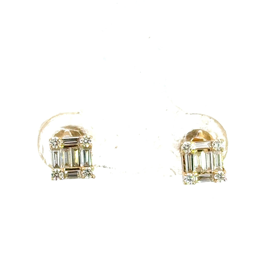 14kt Yellow Gold Diamond Earrings