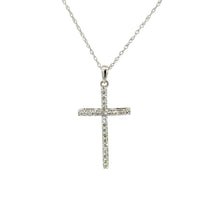 Load image into Gallery viewer, 14kt White Gold Diamond Cross Pendant
