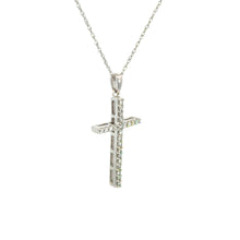 Load image into Gallery viewer, 14kt White Gold Diamond Cross Pendant
