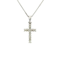 Load image into Gallery viewer, 14kt White Gold Diamond Cross Pendant
