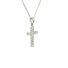 Load image into Gallery viewer, 14kt White Gold Diamond Cross Pendant
