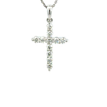 Load image into Gallery viewer, 14kt White Gold Diamond Cross Pendant
