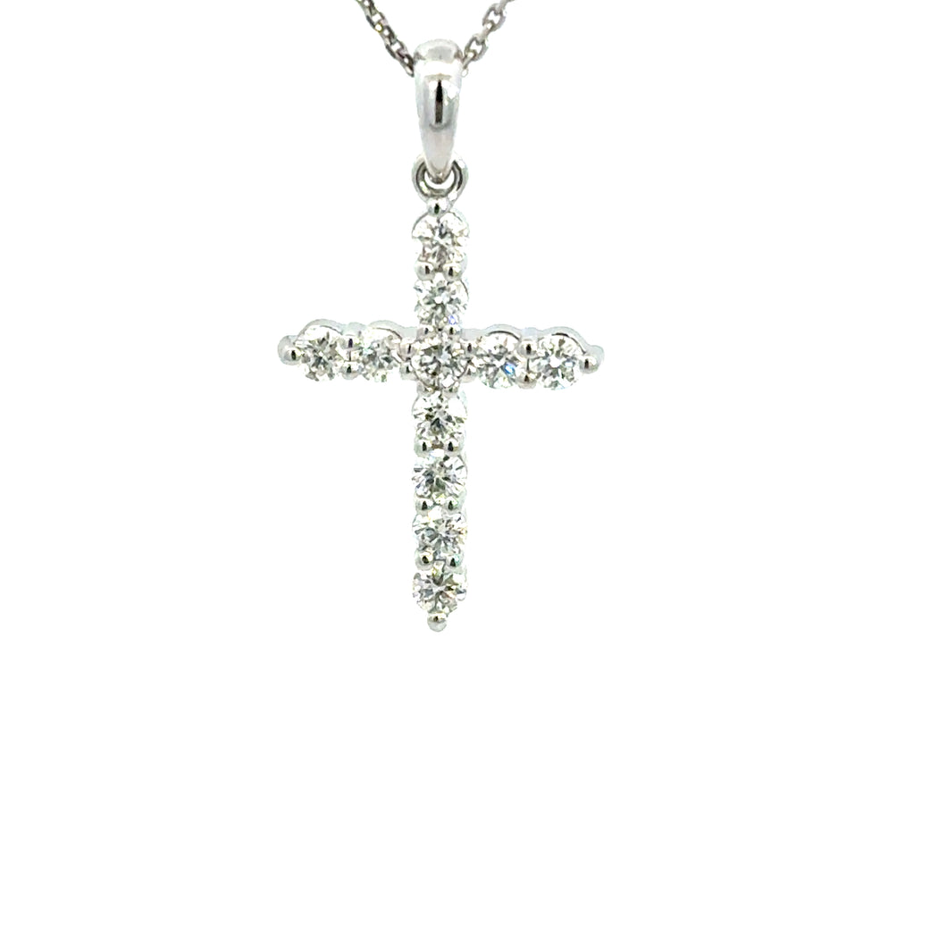 14kt White Gold Diamond Cross Pendant