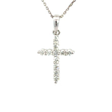 Load image into Gallery viewer, 14kt White Gold Diamond Cross Pendant
