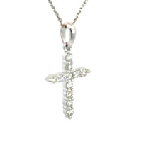 Load image into Gallery viewer, 14kt White Gold Diamond Cross Pendant
