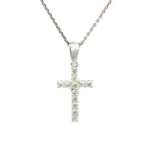 Load image into Gallery viewer, 14kt White Gold Diamond Cross Pendant
