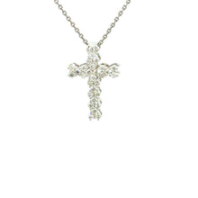 Load image into Gallery viewer, 14kt White Gold Diamond Cross Pendant
