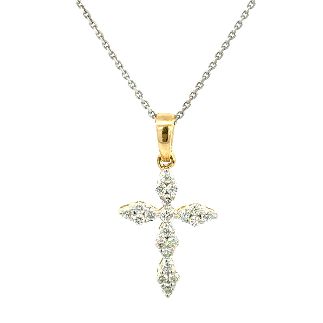 14kt Yellow Gold Diamond Cross Pendant