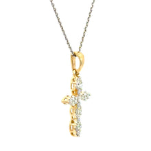 Load image into Gallery viewer, 14kt Yellow Gold Diamond Cross Pendant
