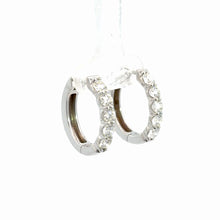 Load image into Gallery viewer, 14kt White Gold Diamond Hoops
