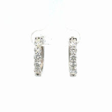 Load image into Gallery viewer, 14kt White Gold Diamond Hoops
