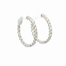 Load image into Gallery viewer, 14kt White Gold Diamond Hoops
