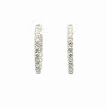 Load image into Gallery viewer, 14kt White Gold Diamond Hoops
