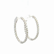 Load image into Gallery viewer, 14kt White Gold Diamond Hoops

