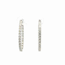 Load image into Gallery viewer, 14kt White Gold Diamond Hoops
