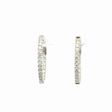 Load image into Gallery viewer, 14kt White Gold Diamond Hoops
