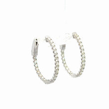 Load image into Gallery viewer, 14kt White Gold Diamond Hoops

