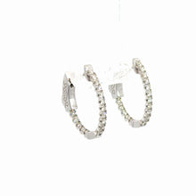 Load image into Gallery viewer, 14kt White Gold Diamond Hoops
