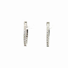 Load image into Gallery viewer, 14kt White Gold Diamond Hoops
