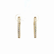 Load image into Gallery viewer, 14kt Yelow  Gold Diamond Hoops
