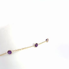 Load image into Gallery viewer, 14Kt Yellow  Gold and Amethyst  Bracelet
