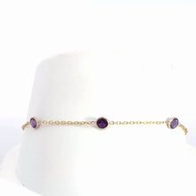 Load image into Gallery viewer, 14Kt Yellow  Gold and Amethyst  Bracelet
