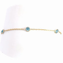 Load image into Gallery viewer, 14k  Yellow Gold Blue Topaz Bracelet
