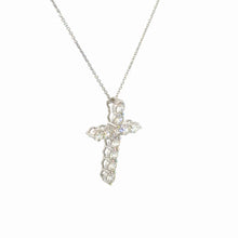 Load image into Gallery viewer, 14kt White Gold Diamond Cross Pendant
