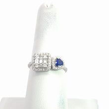 Load image into Gallery viewer, 14kt White Gold Natural Blue Sapphire and Diamond Ring
