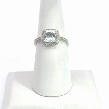Load image into Gallery viewer, 14kt White Gold Aquamarine and Diamond Ring
