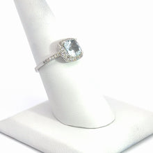 Load image into Gallery viewer, 14kt White Gold Aquamarine and Diamond Ring
