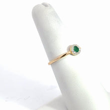 Load image into Gallery viewer, 14kt Yellow Gold Natural Emerald and Diamond Ring
