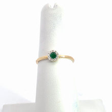 Load image into Gallery viewer, 14kt Yellow Gold Natural Emerald and Diamond Ring
