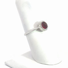 Load image into Gallery viewer, 14kt White Gold Garnet and  Diamond Ring
