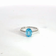 Load image into Gallery viewer, 14kt White Gold Blue Topaz Ring
