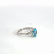 Load image into Gallery viewer, 14kt White Gold Blue Topaz Ring
