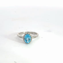 Load image into Gallery viewer, 14kt White Gold Blue Topaz Ring
