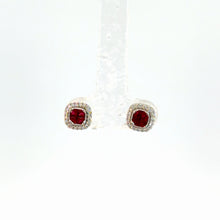 Load image into Gallery viewer, 14kt White Gold Natural Ruby and Diamond Earrings
