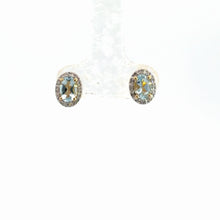 Load image into Gallery viewer, 14kt Yellow Gold Aquamarine  and Diamond Earrings
