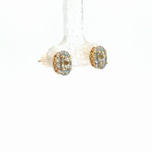 Load image into Gallery viewer, 14kt Yellow Gold Aquamarine  and Diamond Earrings
