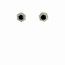 Load image into Gallery viewer, 14kt White Gold Natural Sapphire and Diamond Earrings

