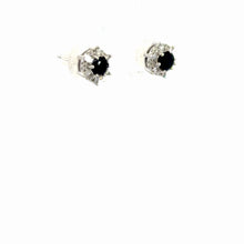 Load image into Gallery viewer, 14kt White Gold Natural Sapphire and Diamond Earrings
