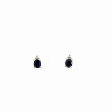 Load image into Gallery viewer, 14kt White Gold Natural Sapphire and Diamond Earrings
