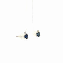 Load image into Gallery viewer, 14kt White Gold Natural Sapphire and Diamond Earrings
