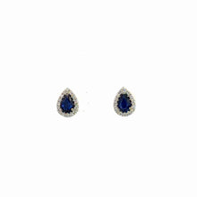 Load image into Gallery viewer, 14kt White Gold Natural Sapphire and Diamond Earrings
