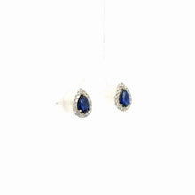 Load image into Gallery viewer, 14kt White Gold Natural Sapphire and Diamond Earrings
