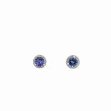 Load image into Gallery viewer, 14Kt White Gold Tanzanite and  Diamond Earrings
