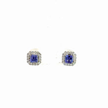 Load image into Gallery viewer, 14Kt White Gold Tanzanite and  Diamond Earrings
